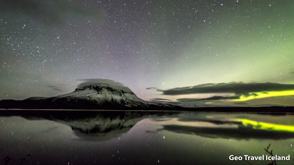 Northern Lights Herdubreid Mountain Mývatn