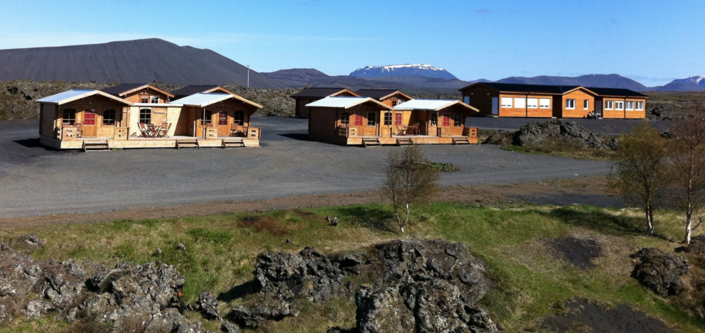 Want to sleep by the scenic banks of Lake Mývatn? Check out Dimmuborgir Guesthouse!